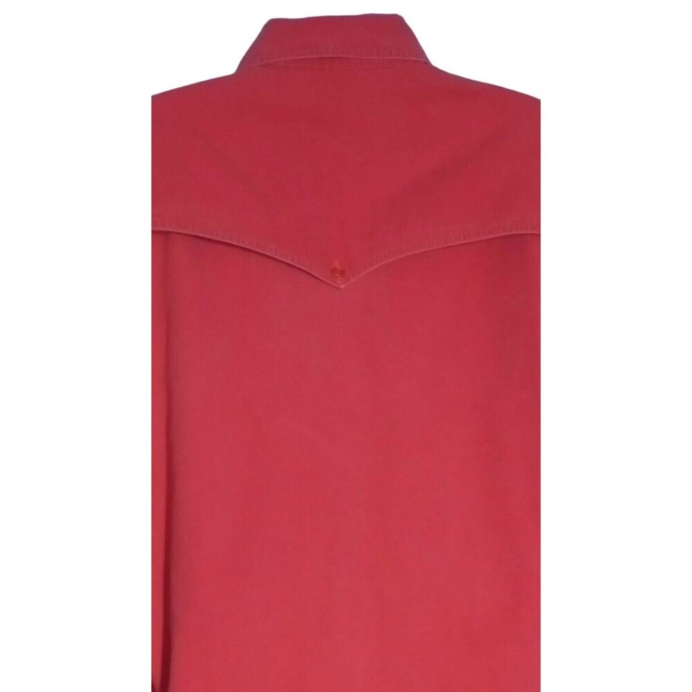 Cowboys Only Denim Shirt Mens L Long Sleeve Button Red Cape Rockabilly USA Vtg - Picture 5 of 8